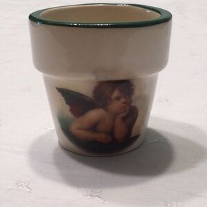 USA Glazed Pottery Cherub Mini Flower Pot​